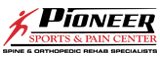 The Pioneer Sports & Pain Center website scrolling logo